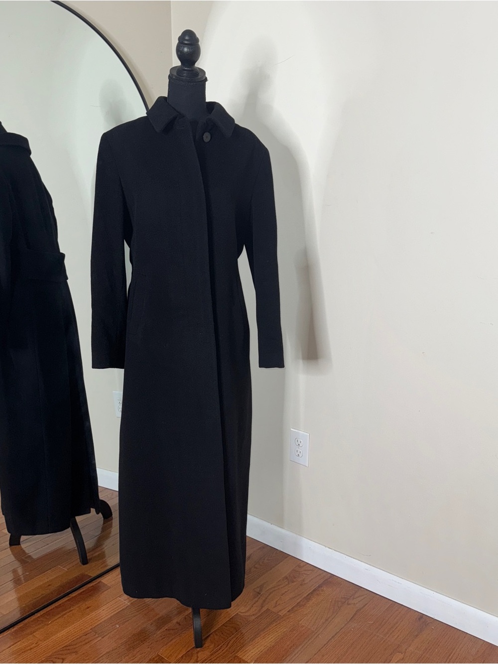 Calvin Klein Collection Wool Cashmere Maxi Coat Black Size 12